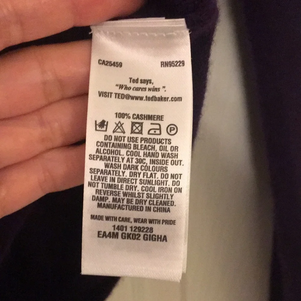 NWT Purple Cashmere Ted Baker V-neck sweater - Picture 11 of 14
